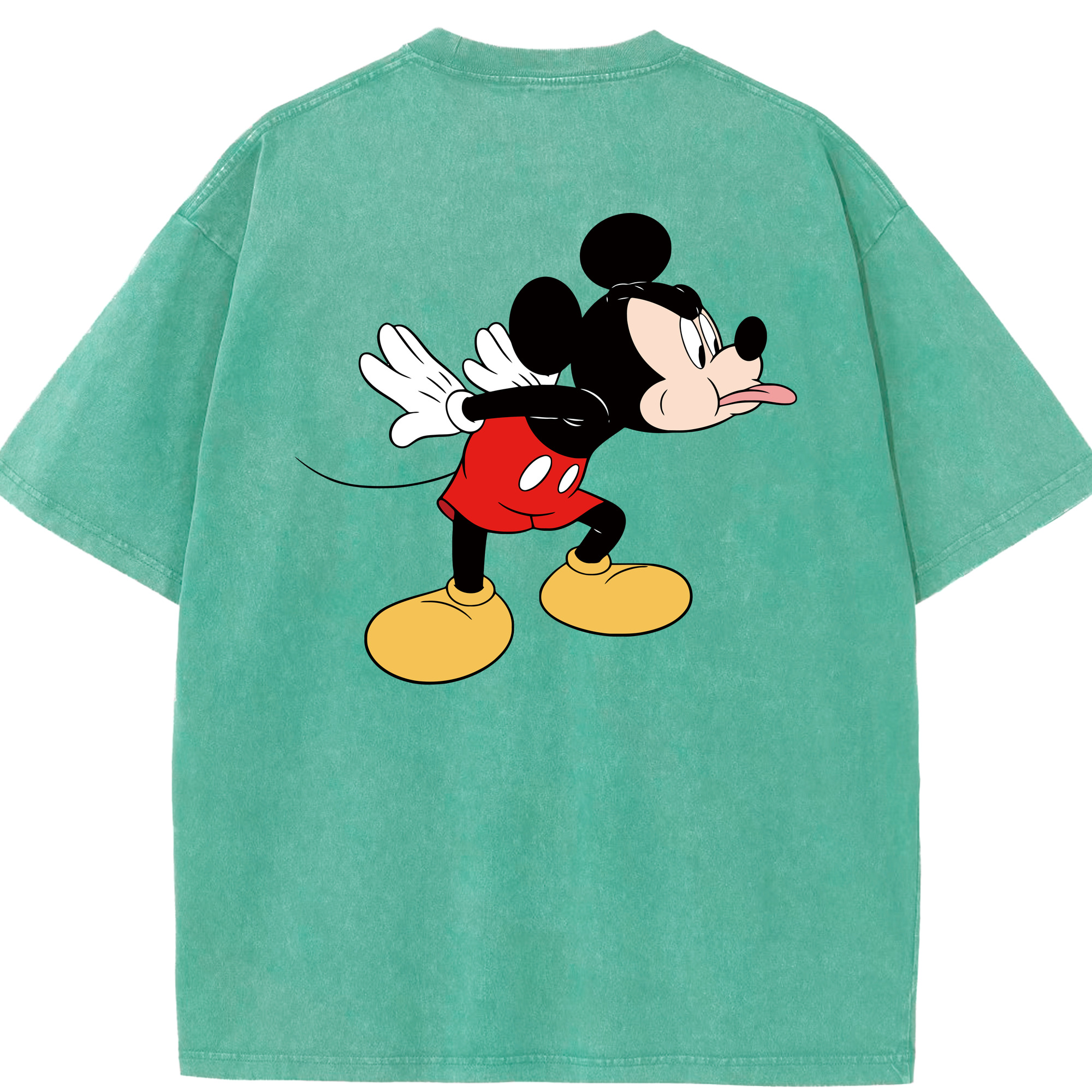 （画像用） ミッキーマウス Mickey Mouse 綿100% ヴィンテージ風 半袖Tシャツ（背面プリント）